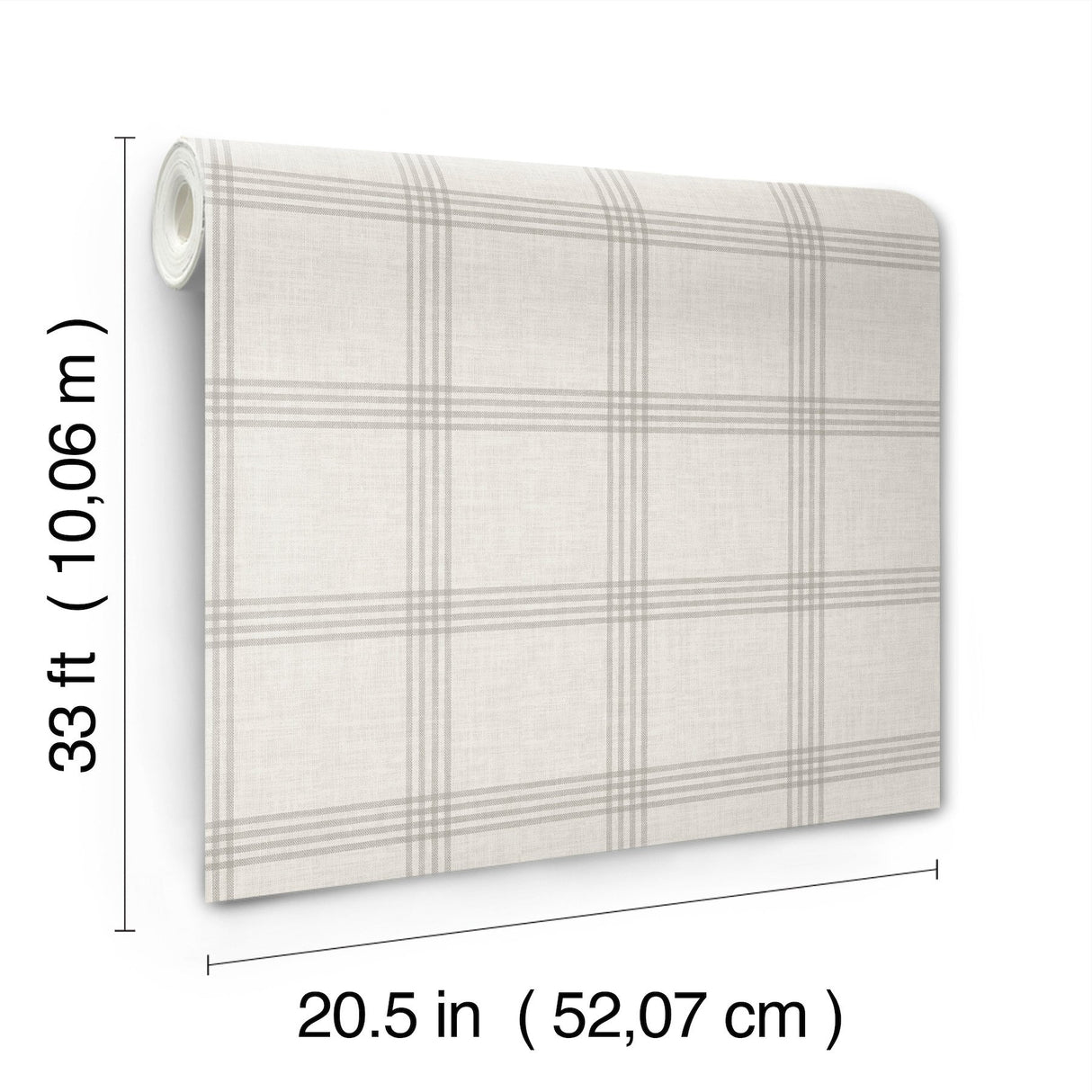 Twain Dove Plaid Wallpaper with Farmhouse Plaids Pattern - Chesapeake 4134-24478