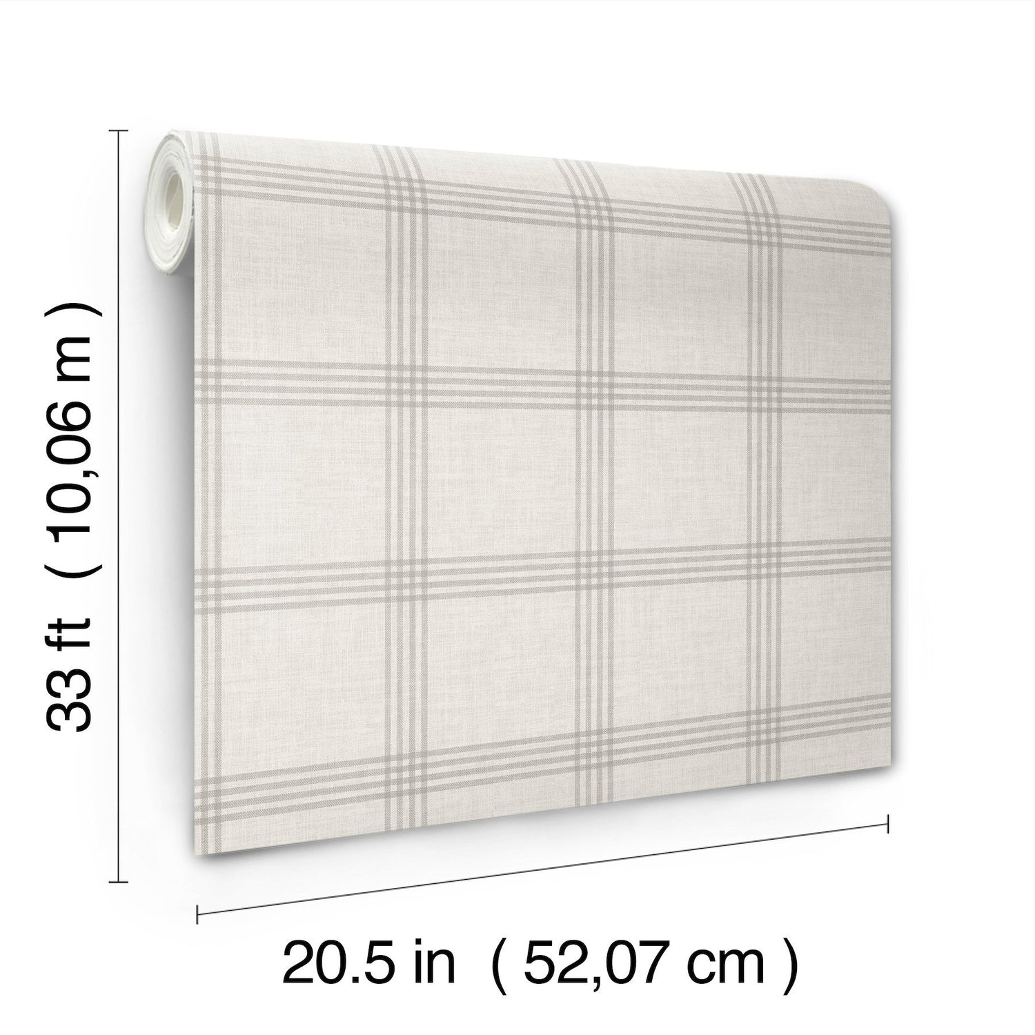 Twain Dove Plaid Wallpaper with Farmhouse Plaids Pattern - Chesapeake 4134-24478