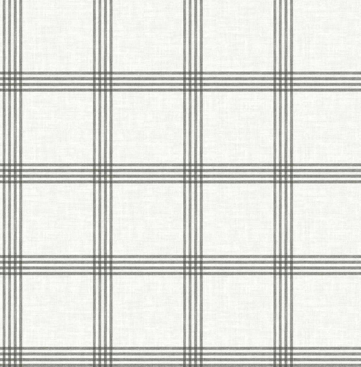 Twain Charcoal Plaid Wallpaper with Farmhouse Graphics Pattern - Chesapeake 4134-26997