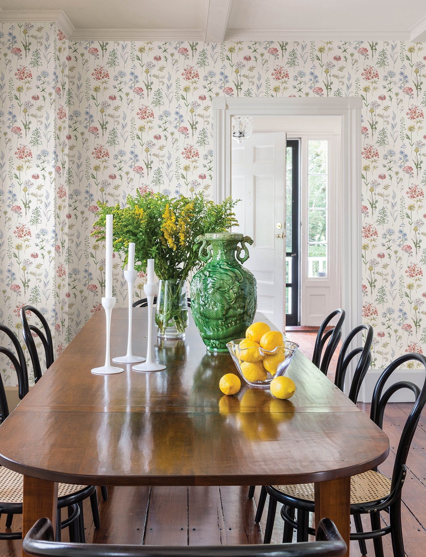Bergamot Multicolor Wildflower Wallpaper with Botanical Floral Pattern, Country Style - Chesapeake 4134-72500