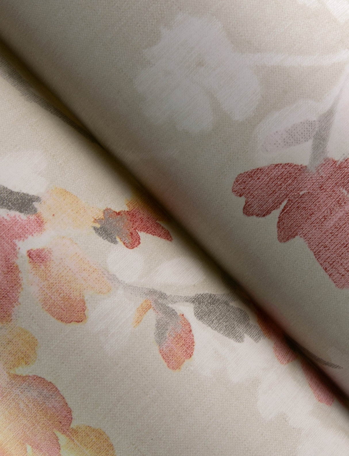 Azalea Ruby Floral Branches Wallpaper with Botanical Farmhouse Style - Brewster 4134-72524