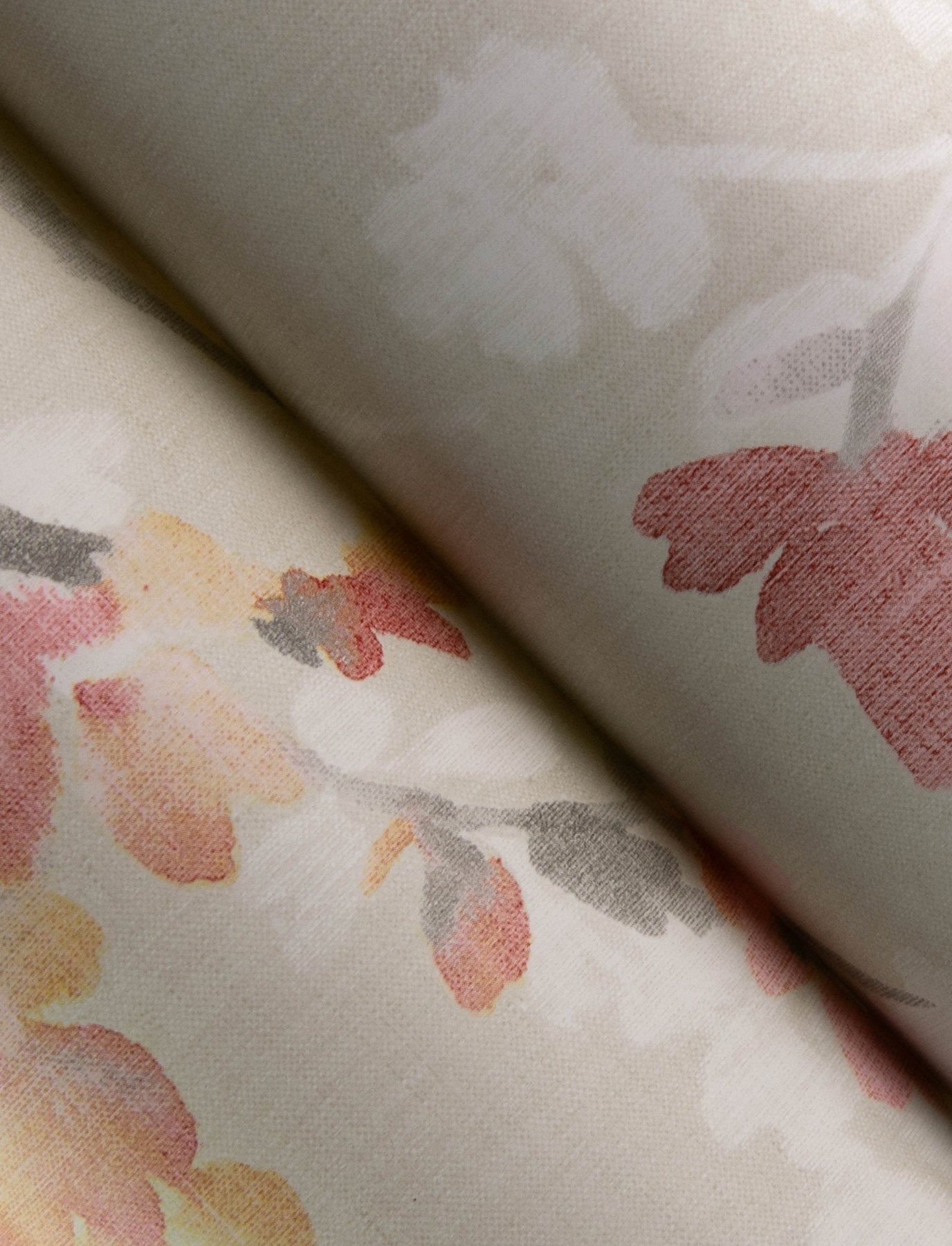 Azalea Ruby Floral Branches Wallpaper with Botanical Farmhouse Style - Brewster 4134-72524