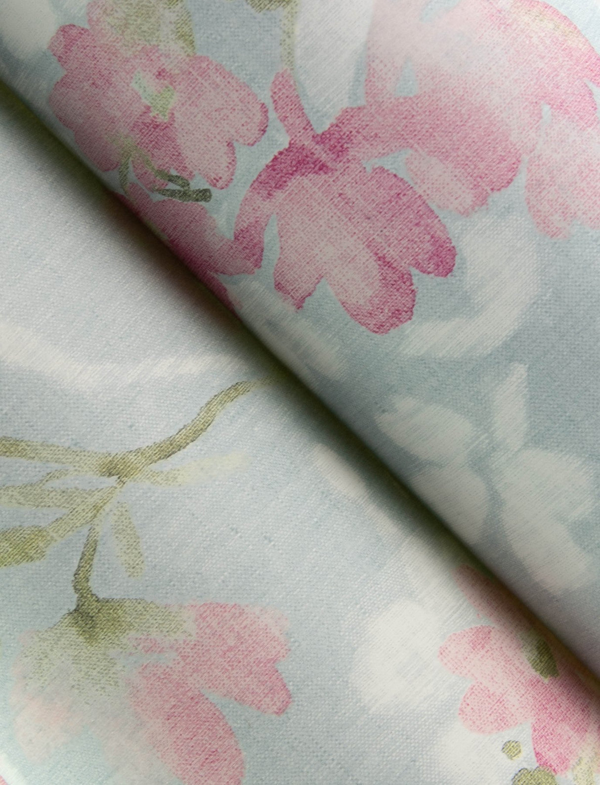 Azalea Fuchsia Floral Branches Wallpaper with Botanical Flowers Pattern, Farmhouse Sure Strip - Chesapeake 4134-72525