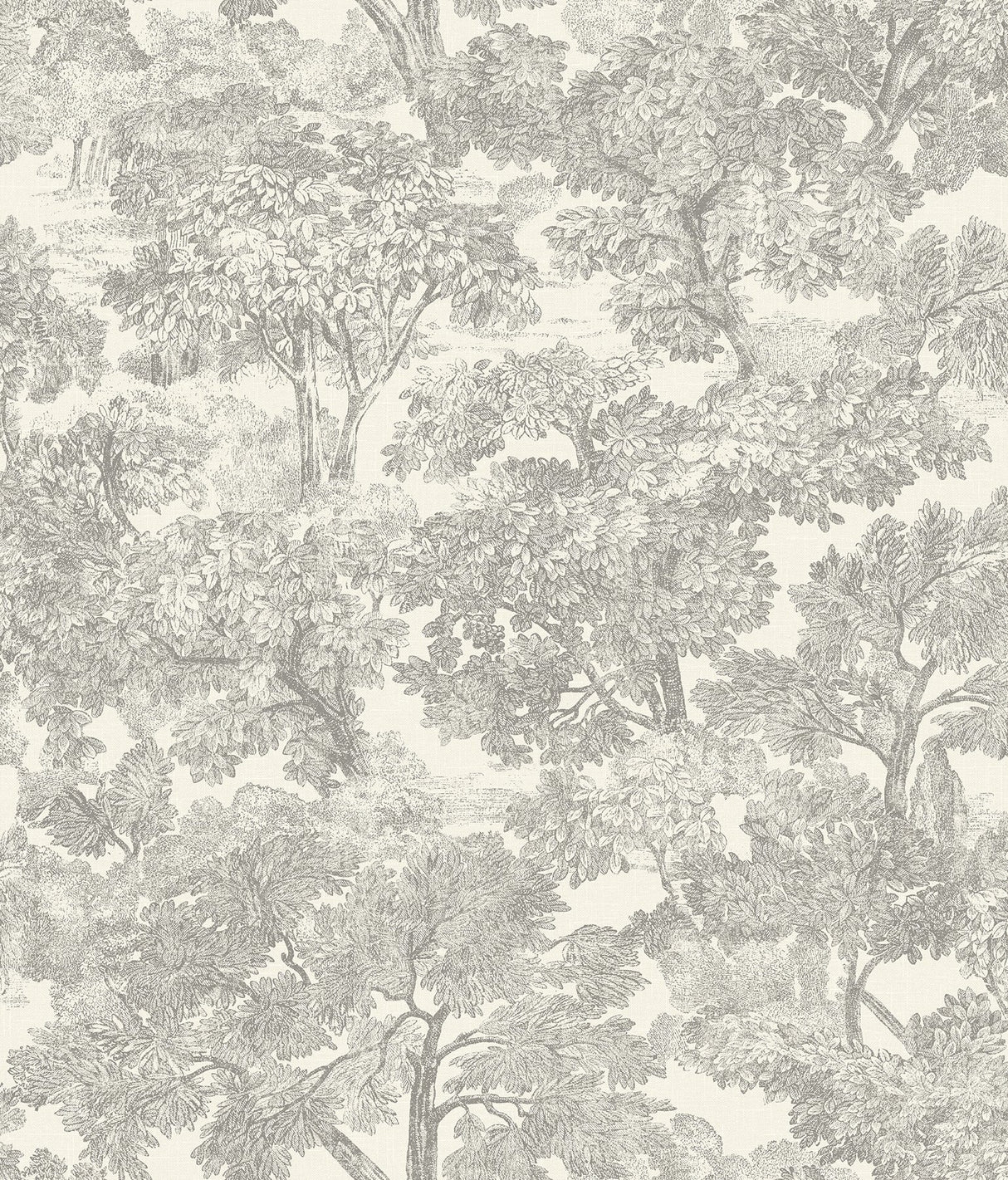 Spinney Grey Toile Wallpaper with Traditional Trees Motif - Chesapeake 4134-72560