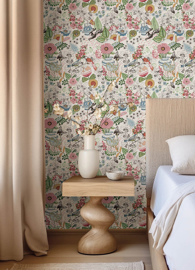 Whimsy Multicolor Fauna Wallpaper with Whimsical Animals Pattern - Brewster 4135-12801