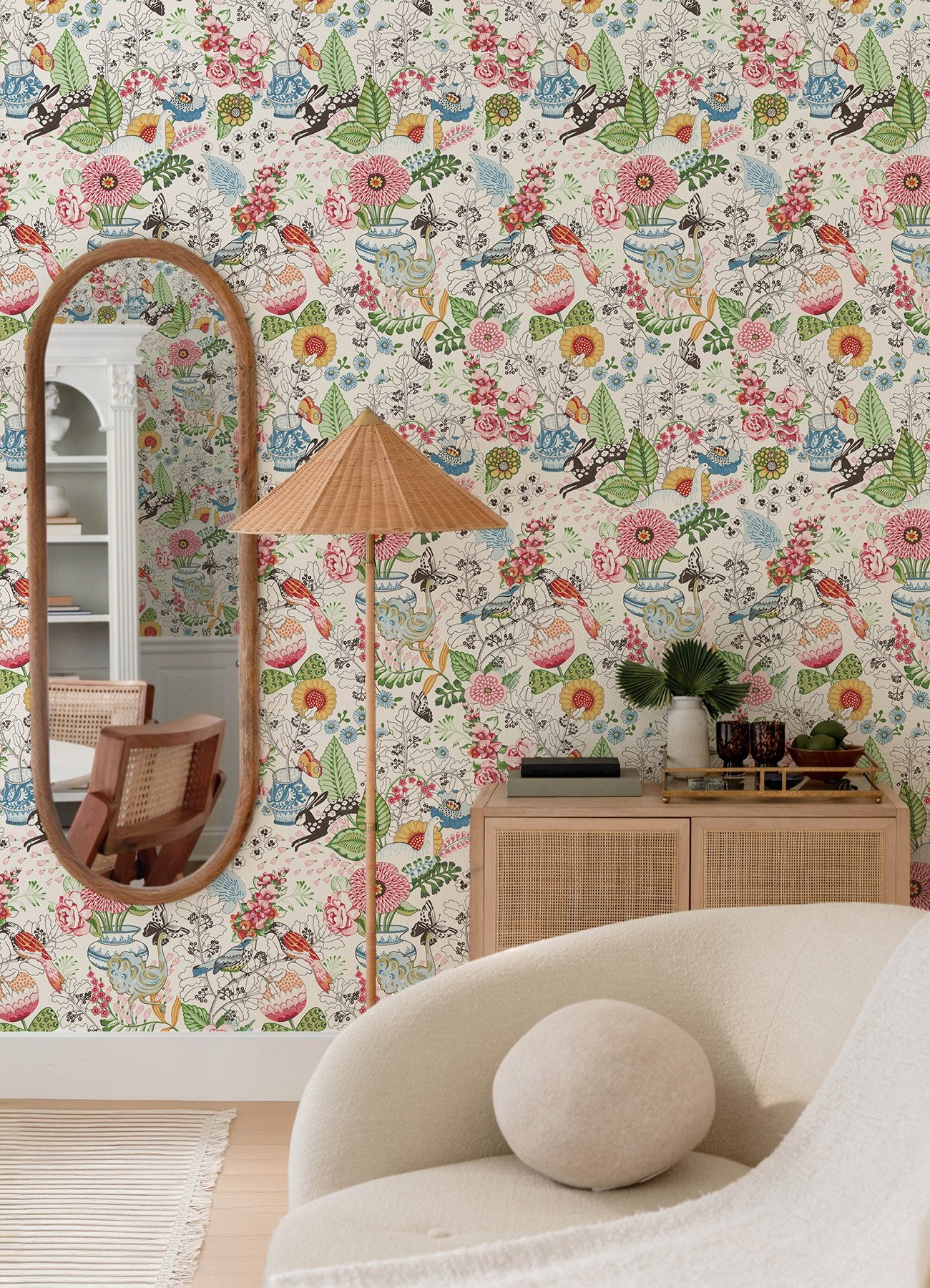 Whimsy Multicolor Fauna Wallpaper with Whimsical Animals Pattern - Brewster 4135-12801