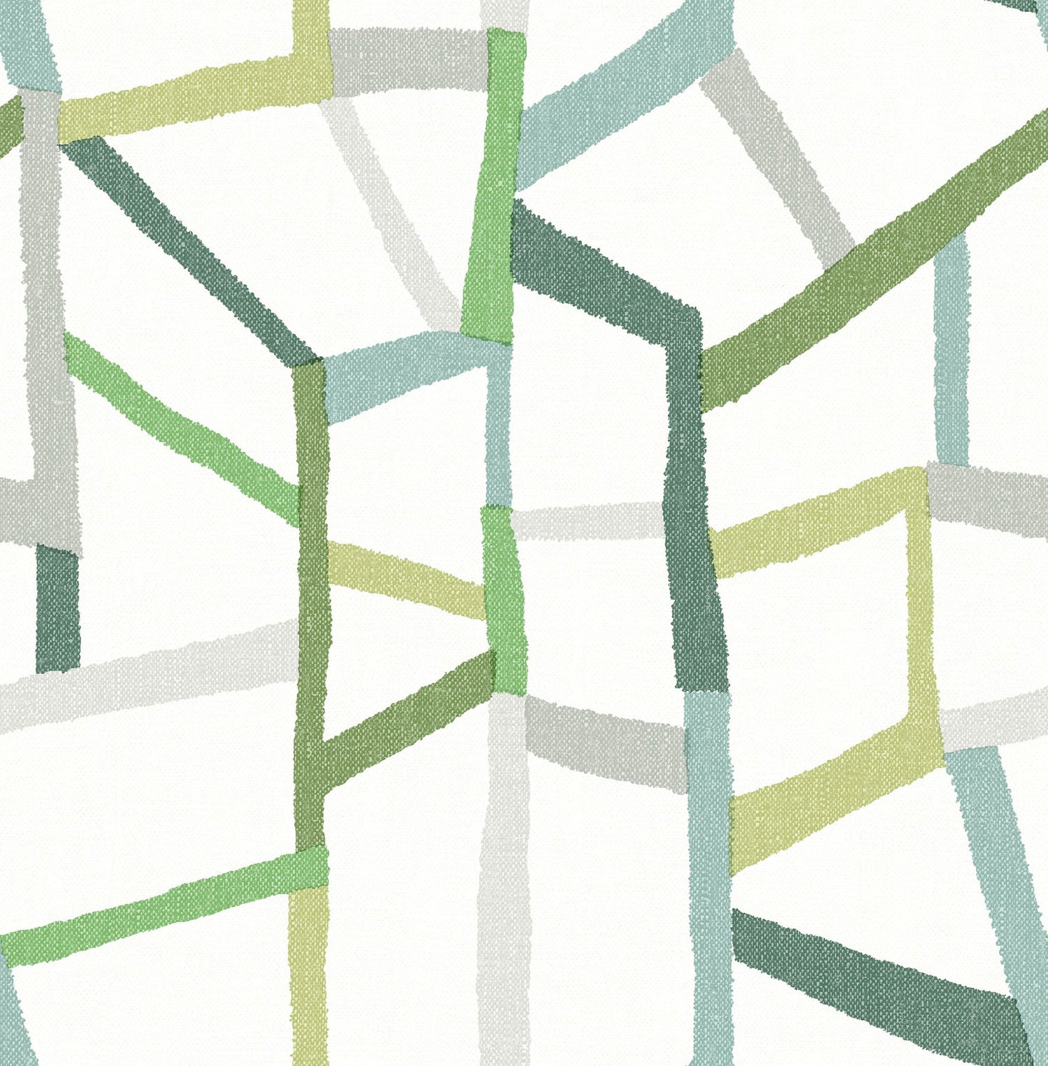 Tate Green Geometric Linen Wallpaper with Abstract Modern Pattern - A-Street Prints 4135-25847