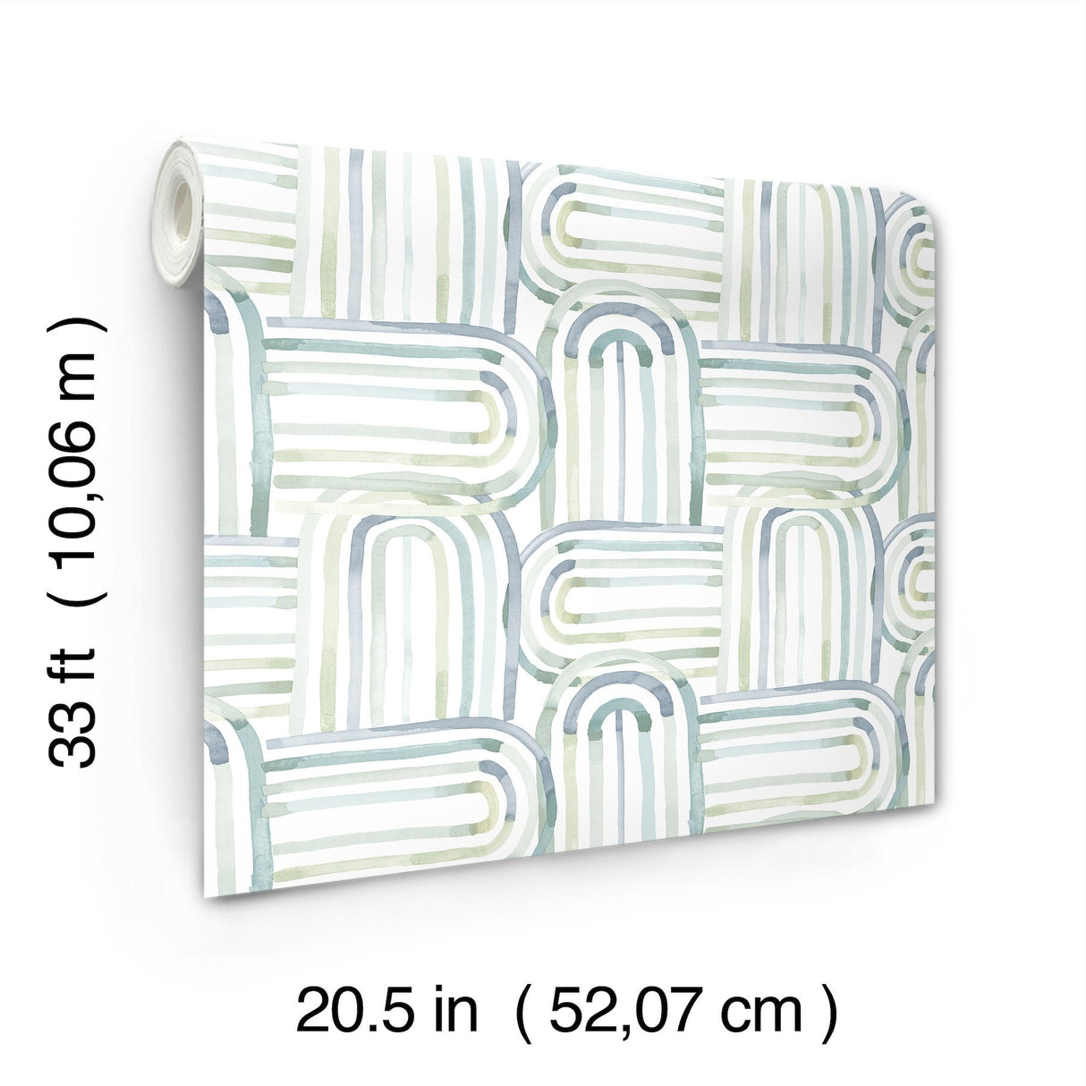 Lolly Teal Arches Wallpaper with Whimsical Abstract Pattern - A-Street Prints 4135-27270