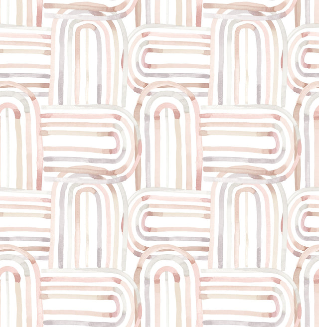 Lolly Blush Arches Wallpaper with Abstract Whimsical Pattern - A-Street Prints 4135-27271