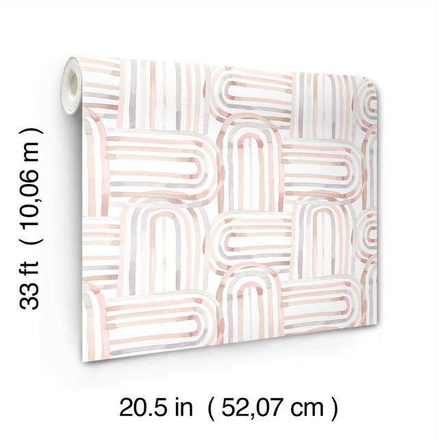 Lolly Blush Arches Wallpaper with Abstract Whimsical Pattern - A-Street Prints 4135-27271