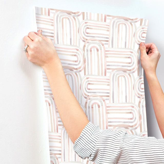 Lolly Blush Arches Wallpaper with Abstract Whimsical Pattern - A-Street Prints 4135-27271