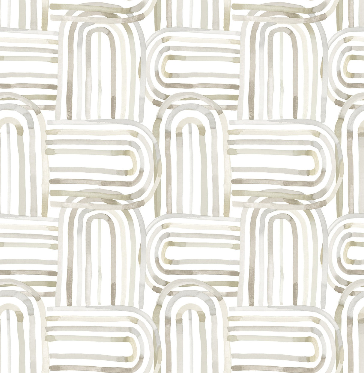 Lolly Beige Arches Wallpaper with Whimsical Abstract Pattern - A-Street Prints 4135-27272