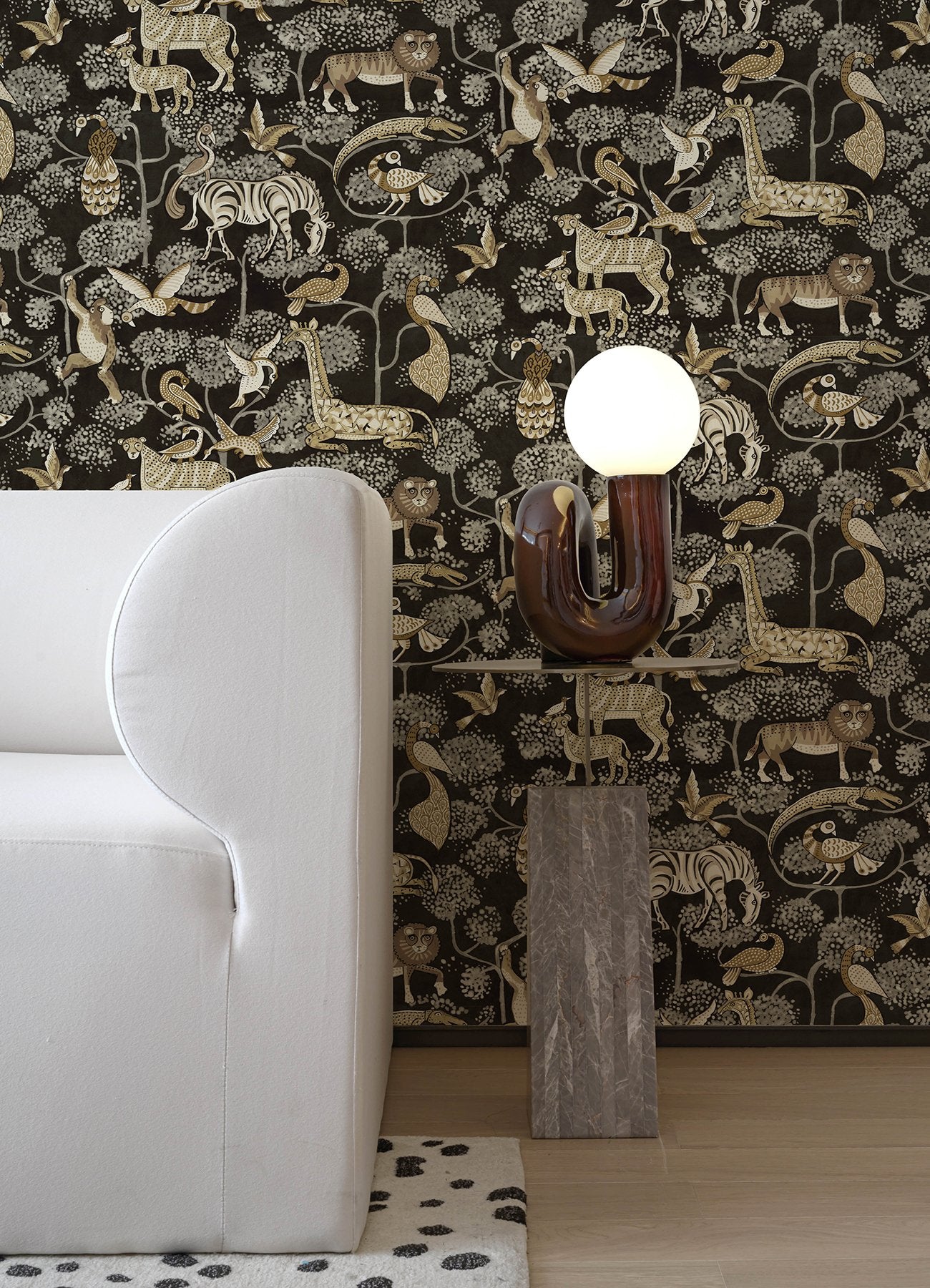 Rigby Black Jungle Animals Wallpaper with Metallic Accents - A-Street Prints 4135-27287