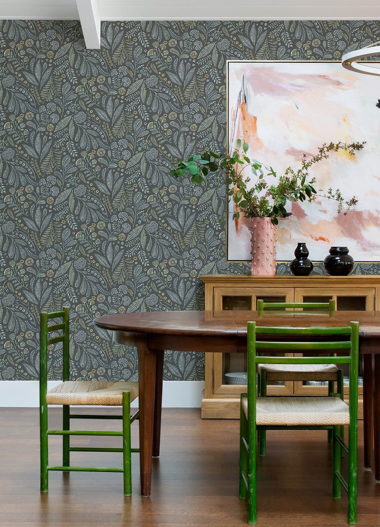 Briar Grey Floral Wallpaper with Bohemian Botanical Motif - A-Street Prints 4135-27297