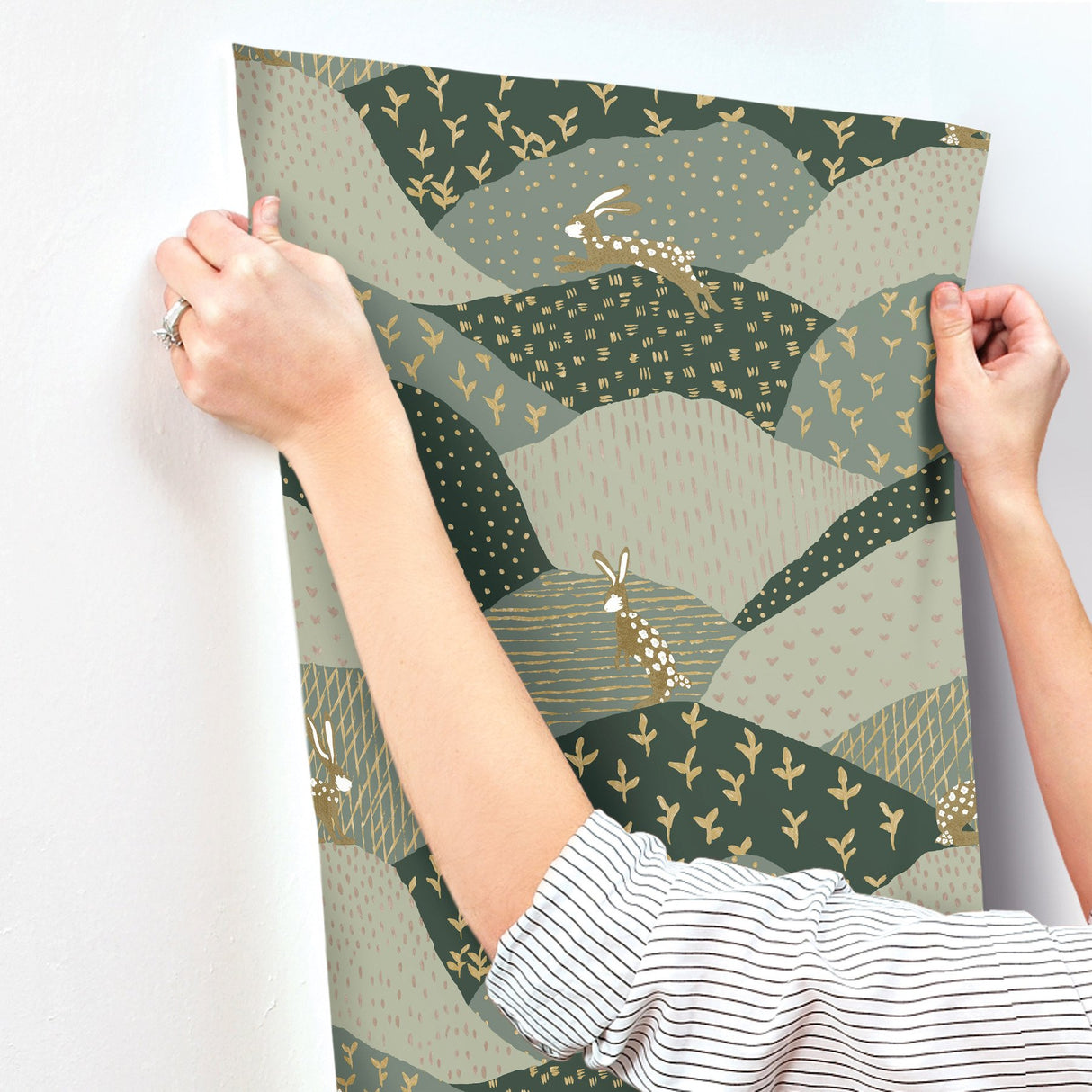 Peter Green Rabbit Fields Wallpaper with Whimsical Animals Pattern - A-Street Prints 4135-27299