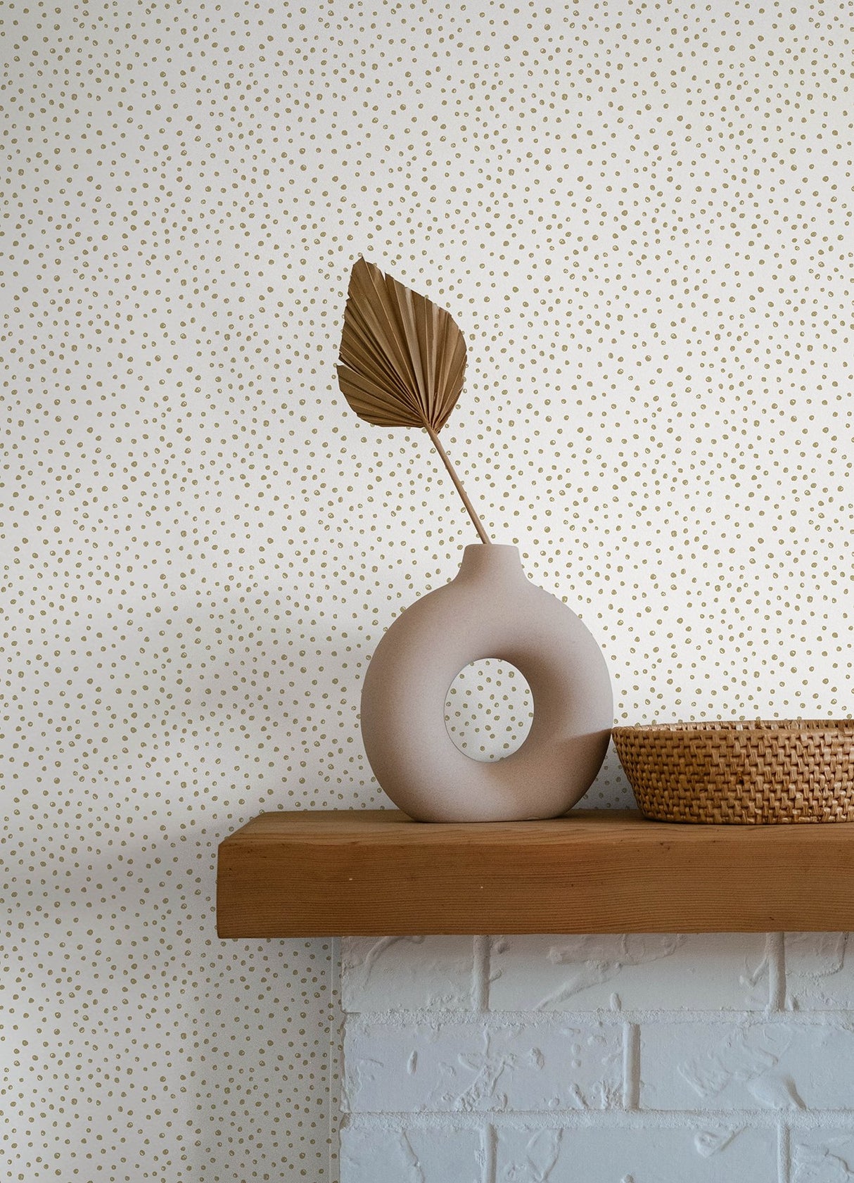 Cassie White Petite Polka Wallpaper with Metallic Hand-Painted Dot Pattern - A-Street Prints 4135-27303