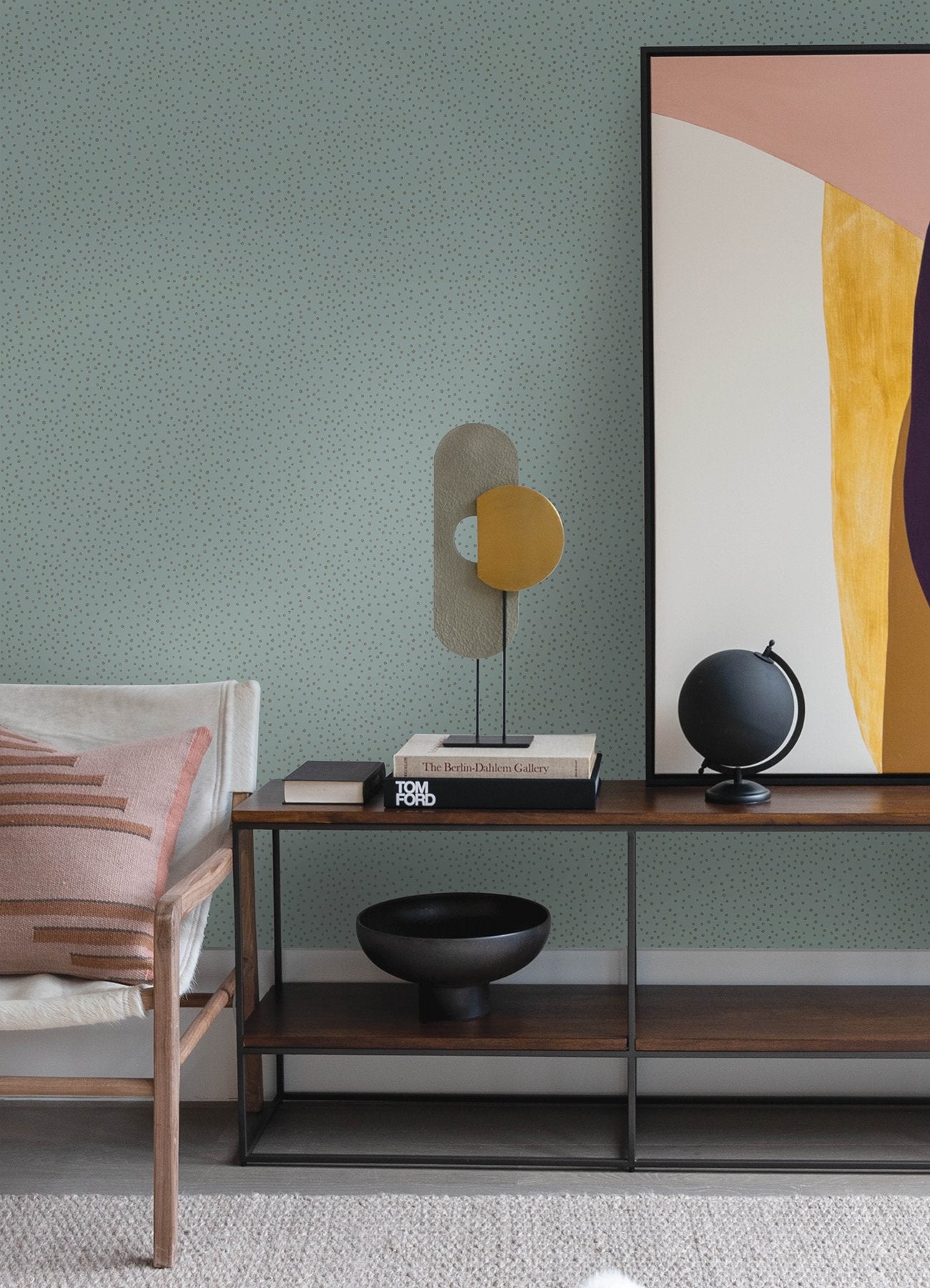 Cassie Light Blue Petite Polka Wallpaper with Metallic Polka Dots - A-Street Prints 4135-27305