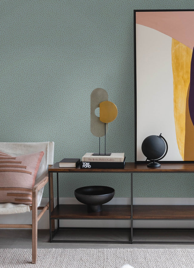 Cassie Light Blue Petite Polka Wallpaper with Metallic Polka Dots - A-Street Prints 4135-27305