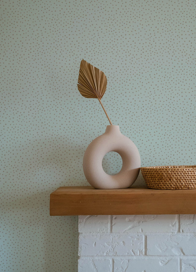 Cassie Light Blue Petite Polka Wallpaper with Metallic Polka Dots - A-Street Prints 4135-27305