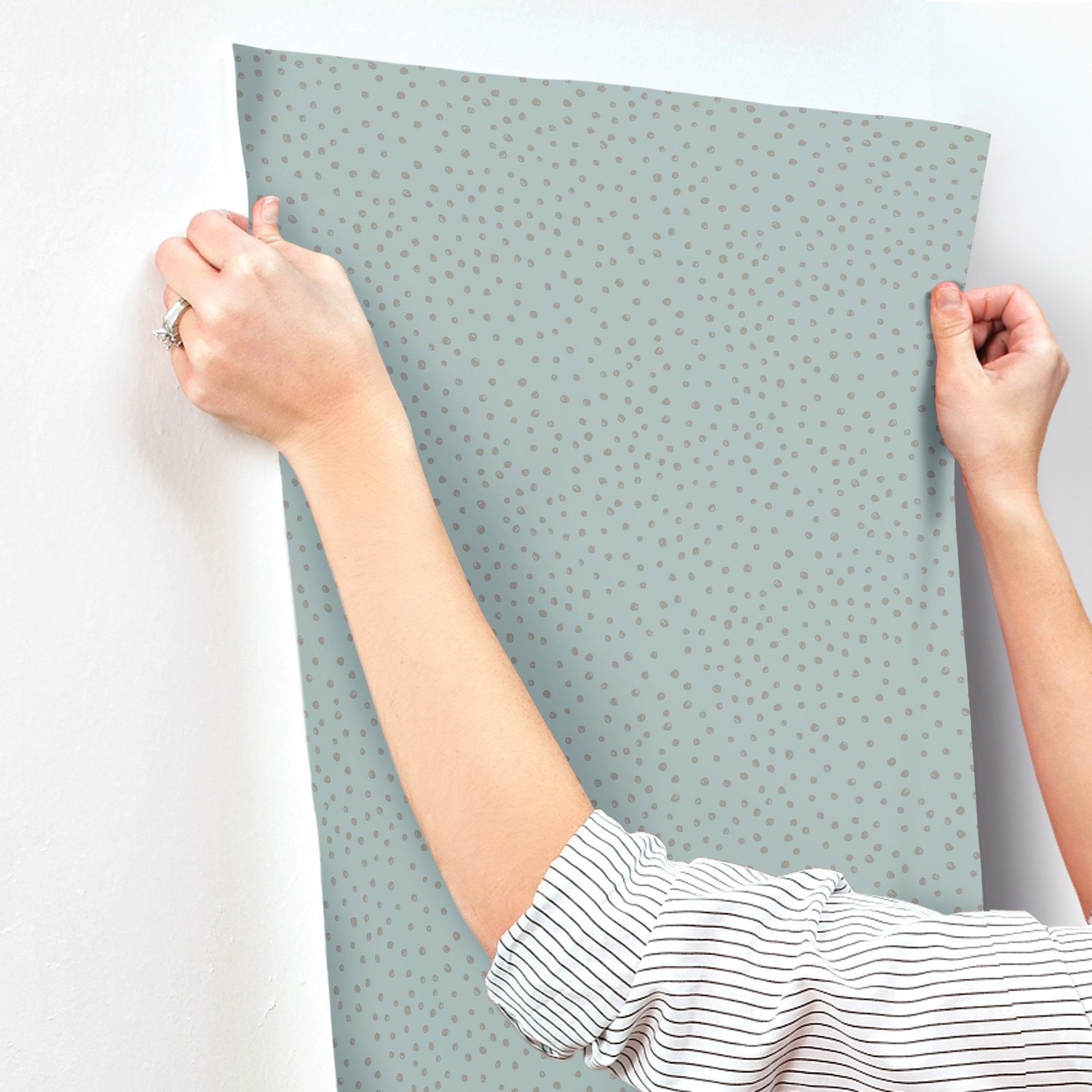 Cassie Light Blue Petite Polka Wallpaper with Metallic Polka Dots - A-Street Prints 4135-27305