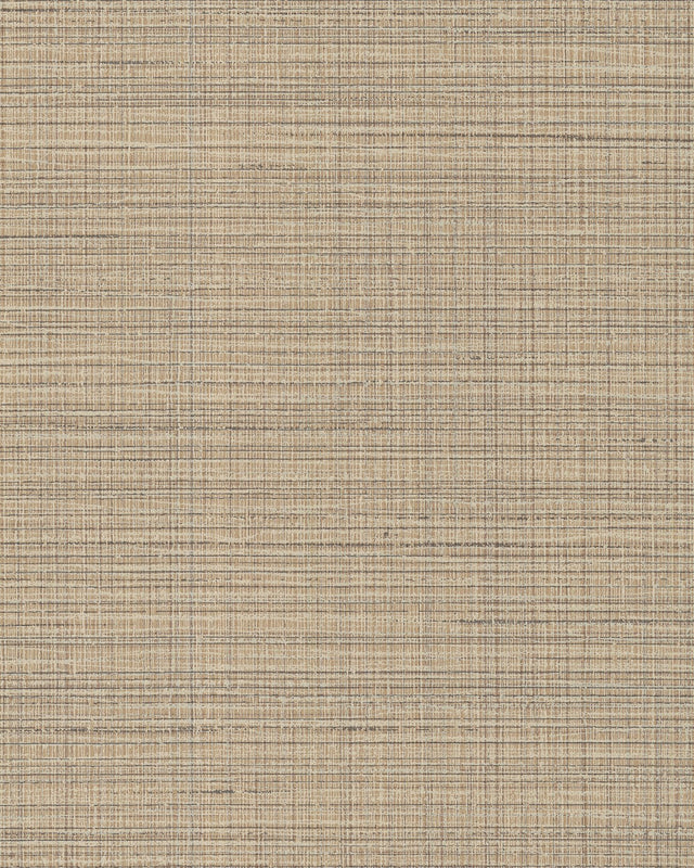 Premiere Light Brown Faux Linen Wallpaper with Fabric & Woven Texture - Warner 4140-3740