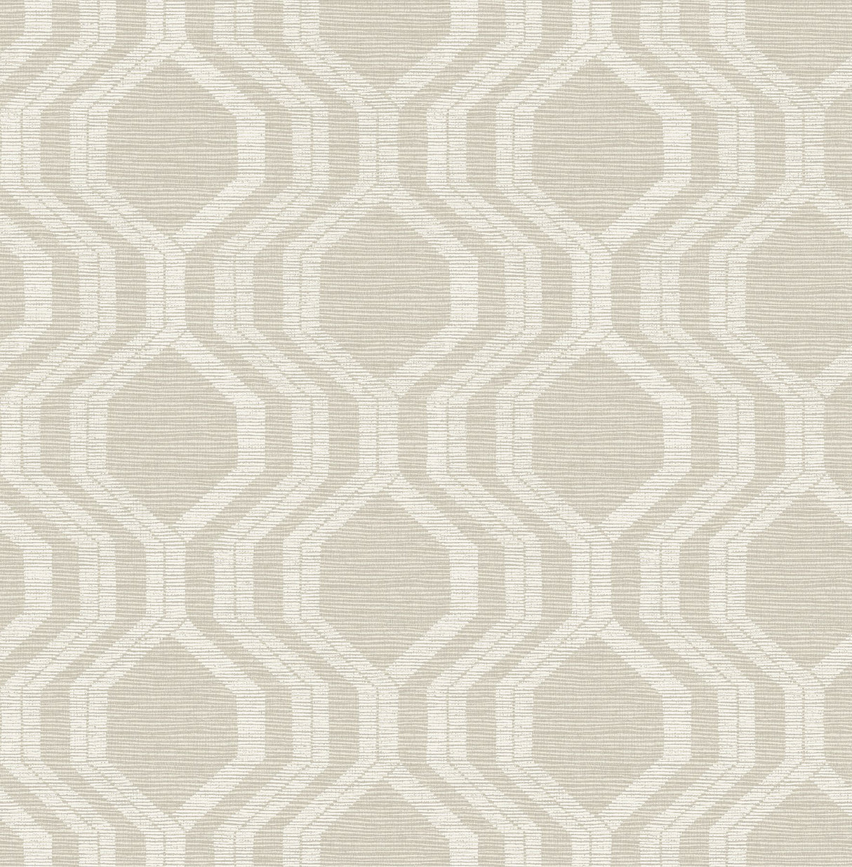 Burton Neutral Modern Ogee Wallpaper with Metallic Textured Geometric Pattern - A-Street Prints 4141-27100