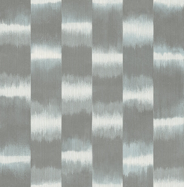 Baldwin Slate Shibori Stripe Wallpaper with Metallic Textured Stripes - A?Street Prints 4141-27115