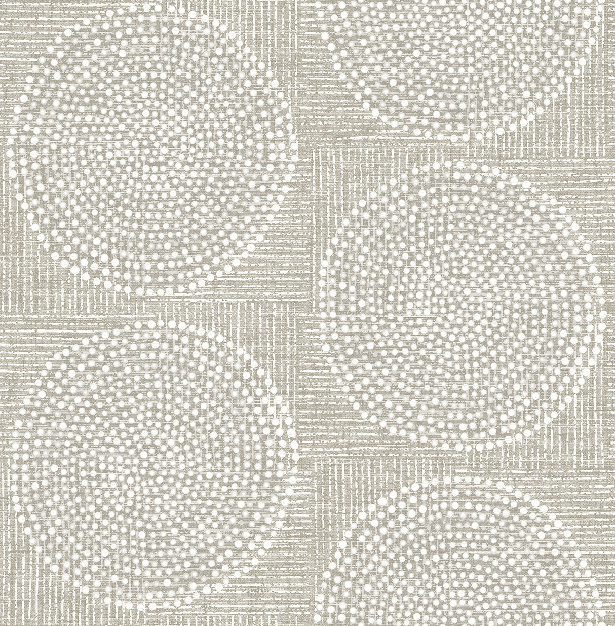 Salma Beige Medallion Wallpaper with Raised Ink Bohemian Graphic Medallions - Brewster 4141-27120
