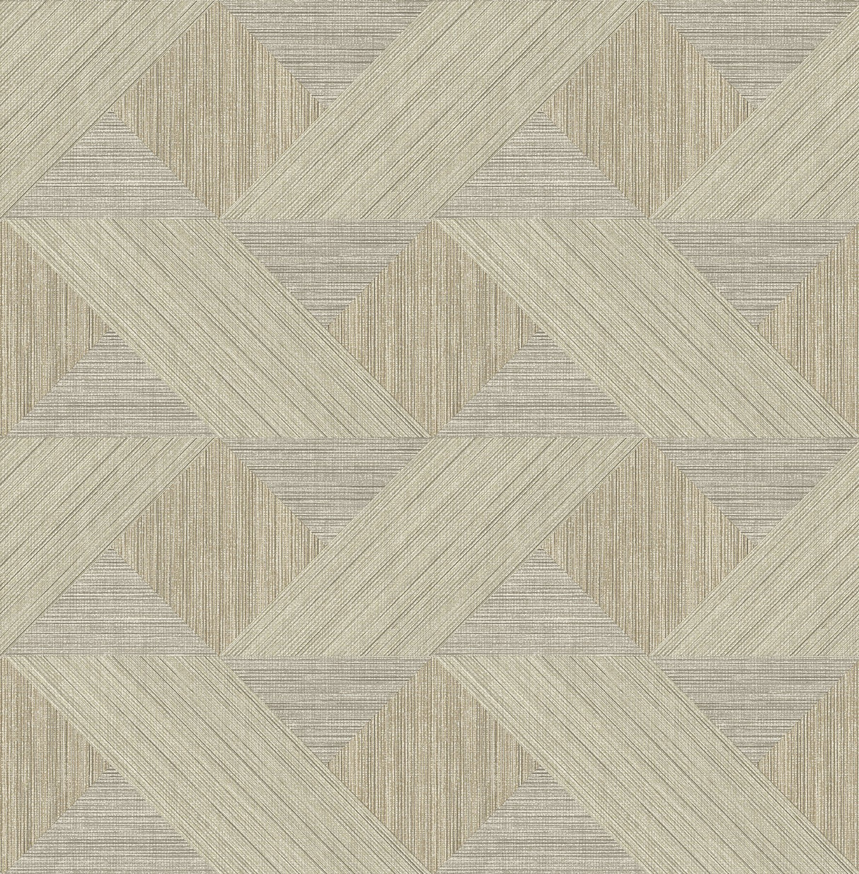 Presley Coffee Tessellation Wallpaper with Modern Geometric Faux Grasscloth - Brewster 4141-27134
