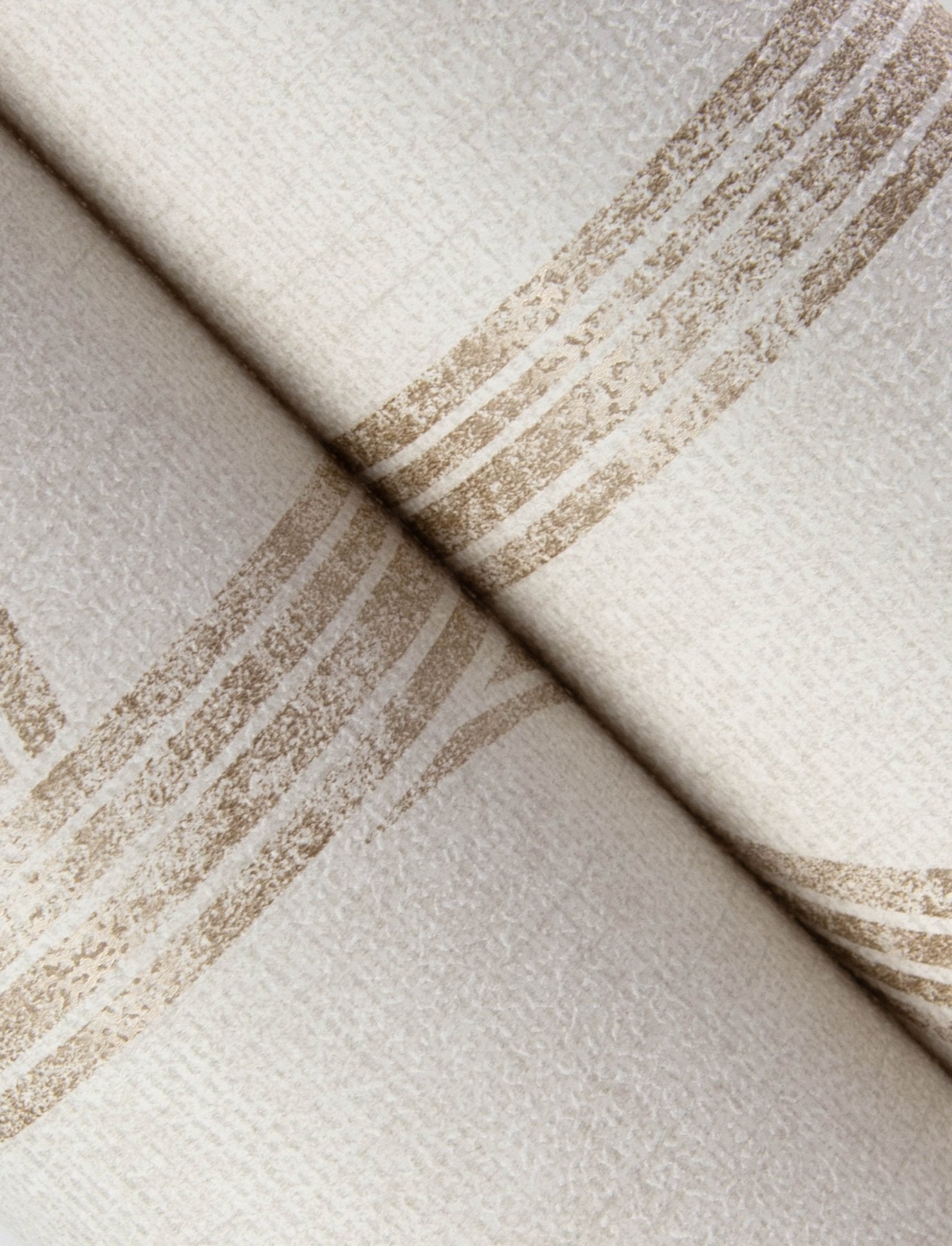 Harlow Champagne Curved Contours Wallpaper with Metallic Textured Striped Graphics - Brewster 4141-27140