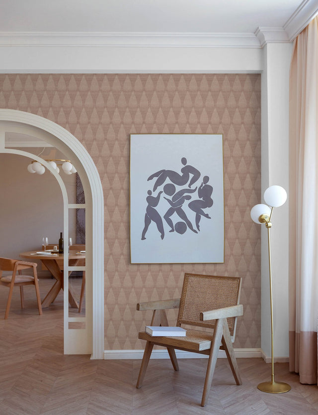 Mirko Rust Ogee Wallpaper with Textured Teardrop Motif - A-Street Prints 4141-27144