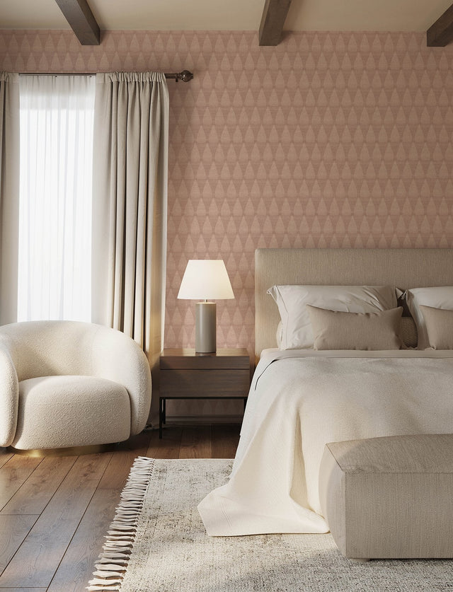 Mirko Rust Ogee Wallpaper with Textured Teardrop Motif - A-Street Prints 4141-27144SAM