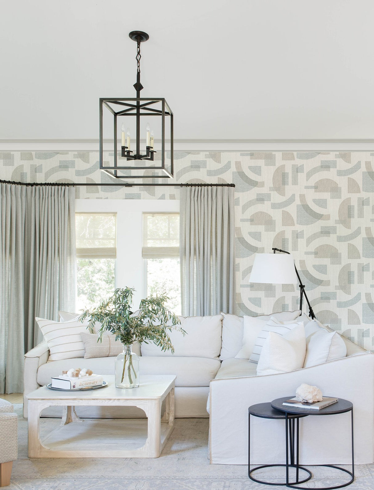 Fulton Light Blue Shapes Wallpaper with Modern Geometric Pattern - A-Street Prints 4141-27161