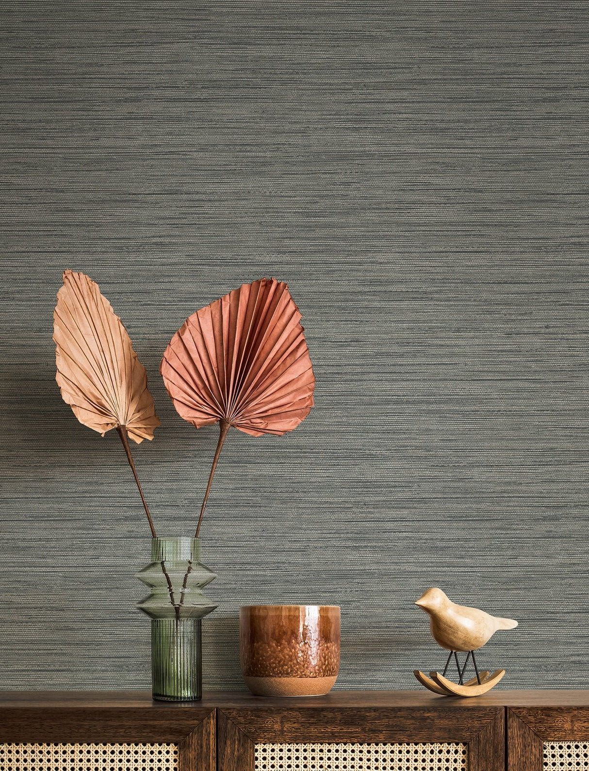 Sheehan Stone Faux Grasscloth Wallpaper with Modern Graphic Texture - A?Street Prints 4141-27167SAM