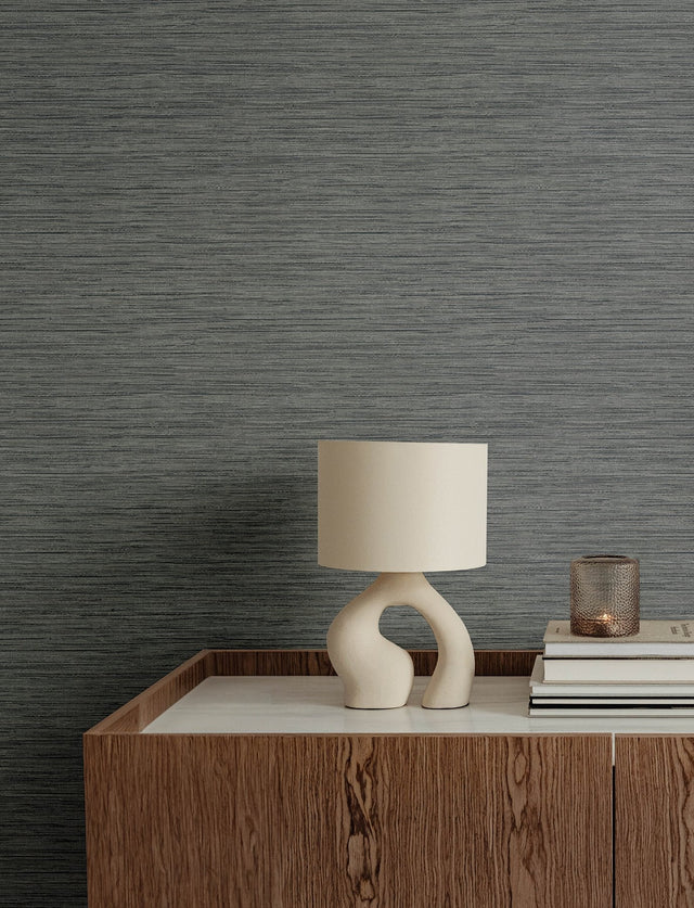 Sheehan Stone Faux Grasscloth Wallpaper with Modern Graphic Texture - A?Street Prints 4141-27167SAM
