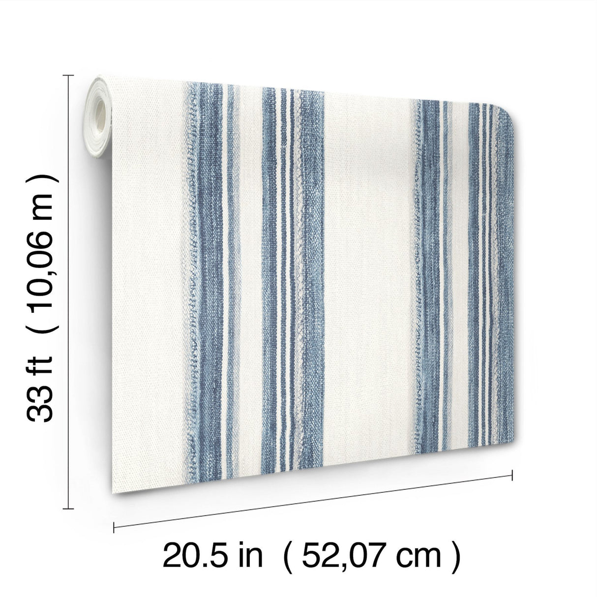 Loom Spun Indigo Striped Prepasted Non Woven Wallpaper - Chesapeake 4142-72600