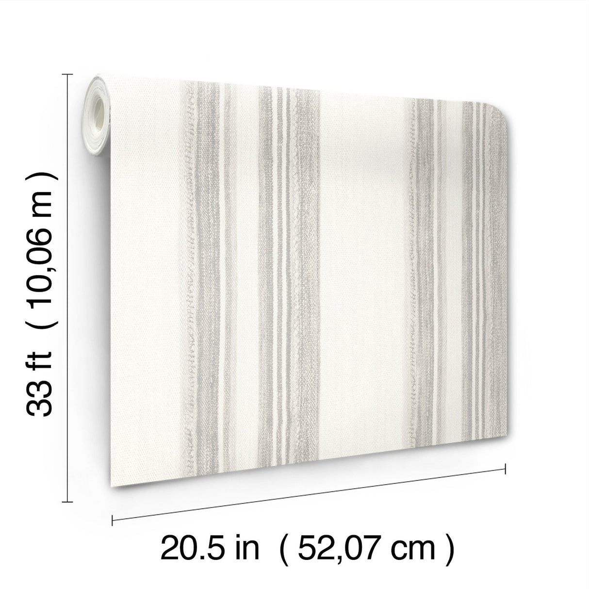Loom Spun Grey Wallpaper with Textured Stripe Pattern, Farmhouse Style - Chesapeake 4142-72602