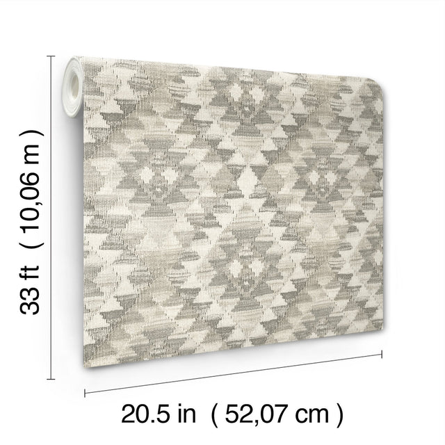 Montana Charcoal Wallpaper with Geometric Country Pattern - Chesapeake 4142-72604