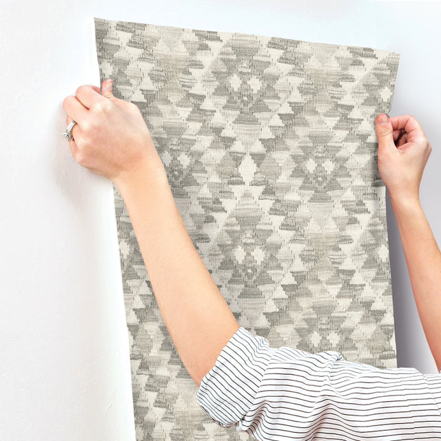Montana Charcoal Wallpaper with Geometric Country Pattern - Chesapeake 4142-72604