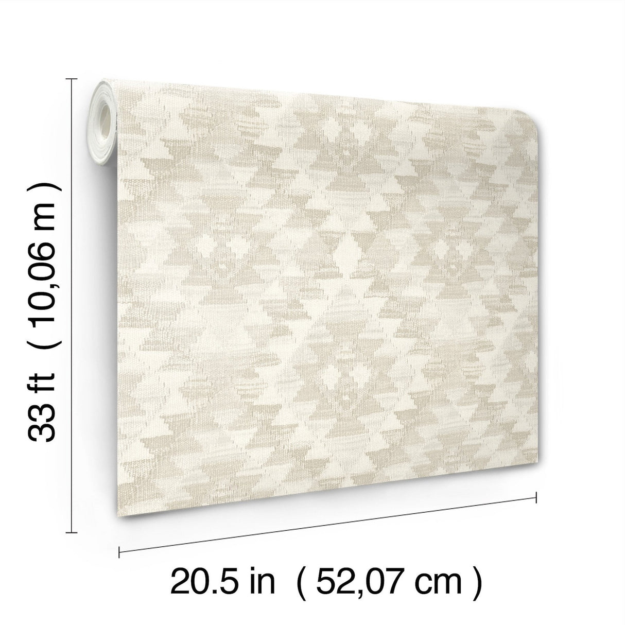 Montana Bone Wallpaper with Country Geometric Pattern, Textured Raised Ink - Chesapeake 4142-72605