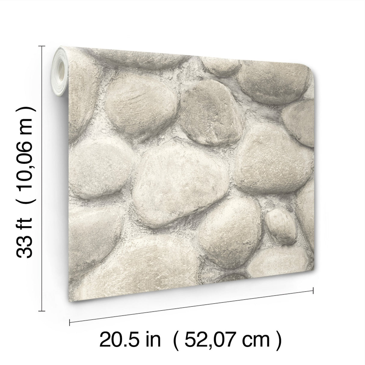 Root Rock Brown Wallpaper with Stone Graphic in Farmhouse Style - Chesapeake 4142-72610