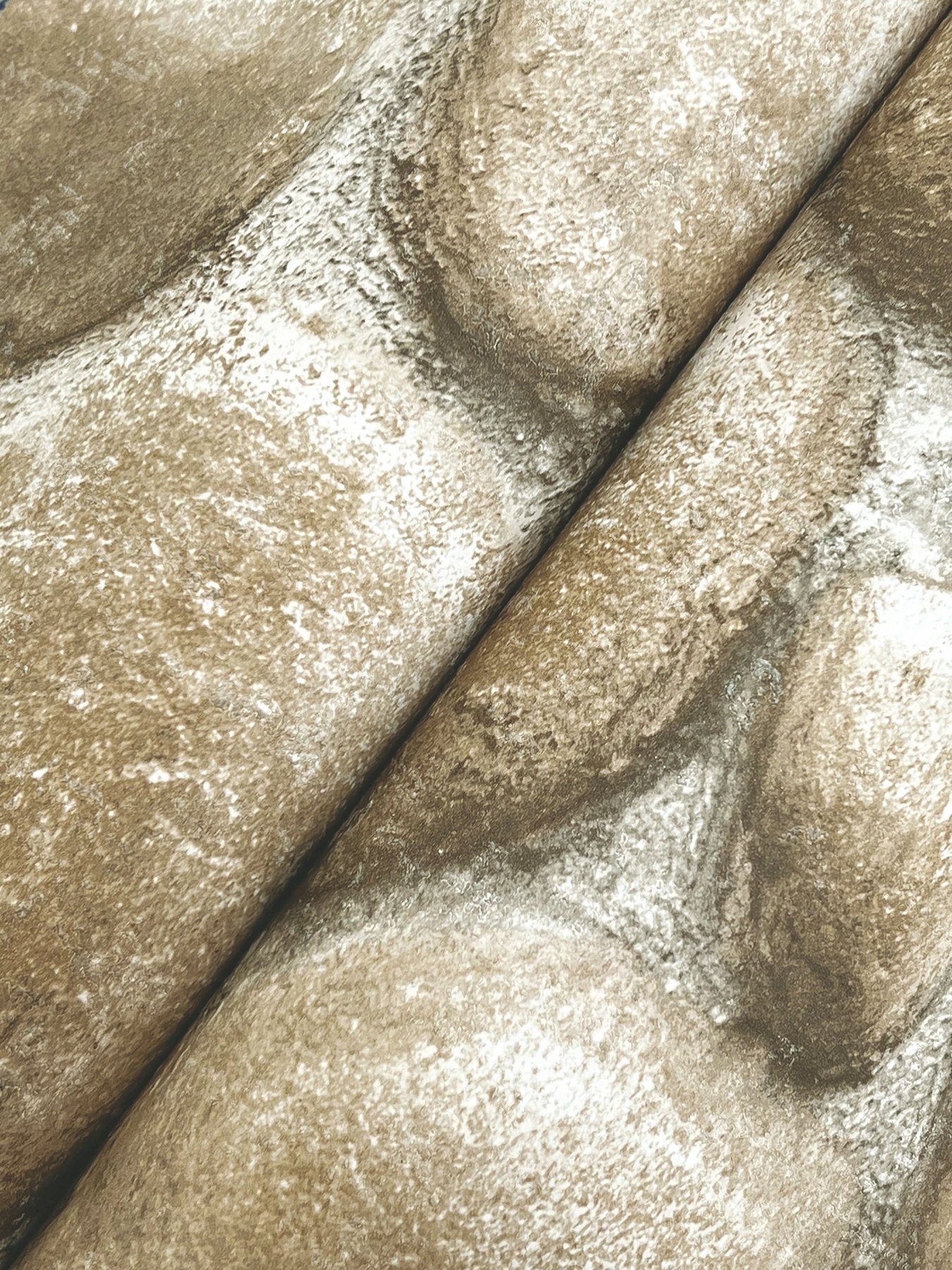 Root Rock Beige Wallpaper with Stone Graphic Motif, Farmhouse Style - 4142-72612