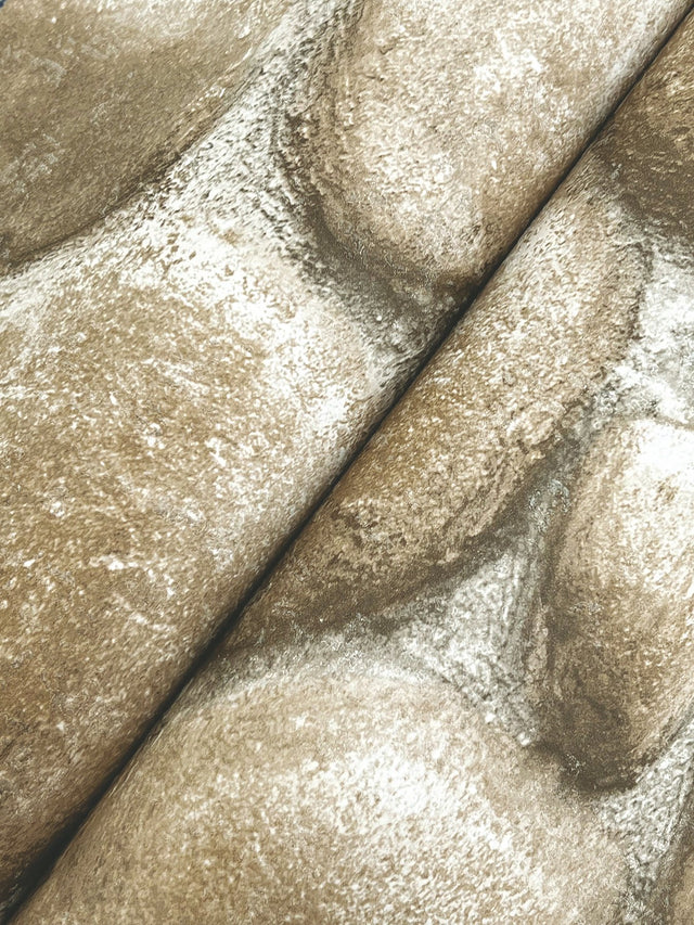 Root Rock Beige Wallpaper with Stone Graphic Motif, Farmhouse Style - 4142-72612