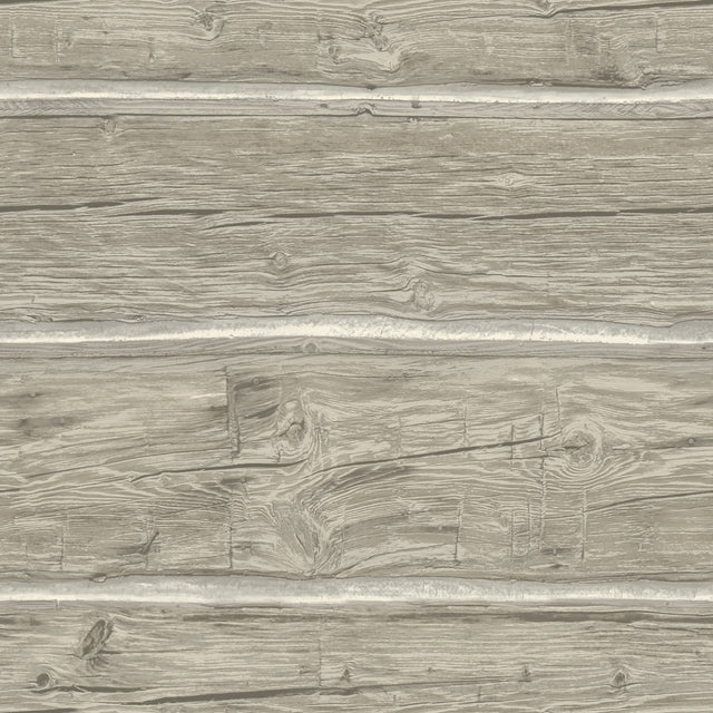 Lodgepole Grey Wallpaper with Wood Log Graphic Motif - Chesapeake 4142-72614