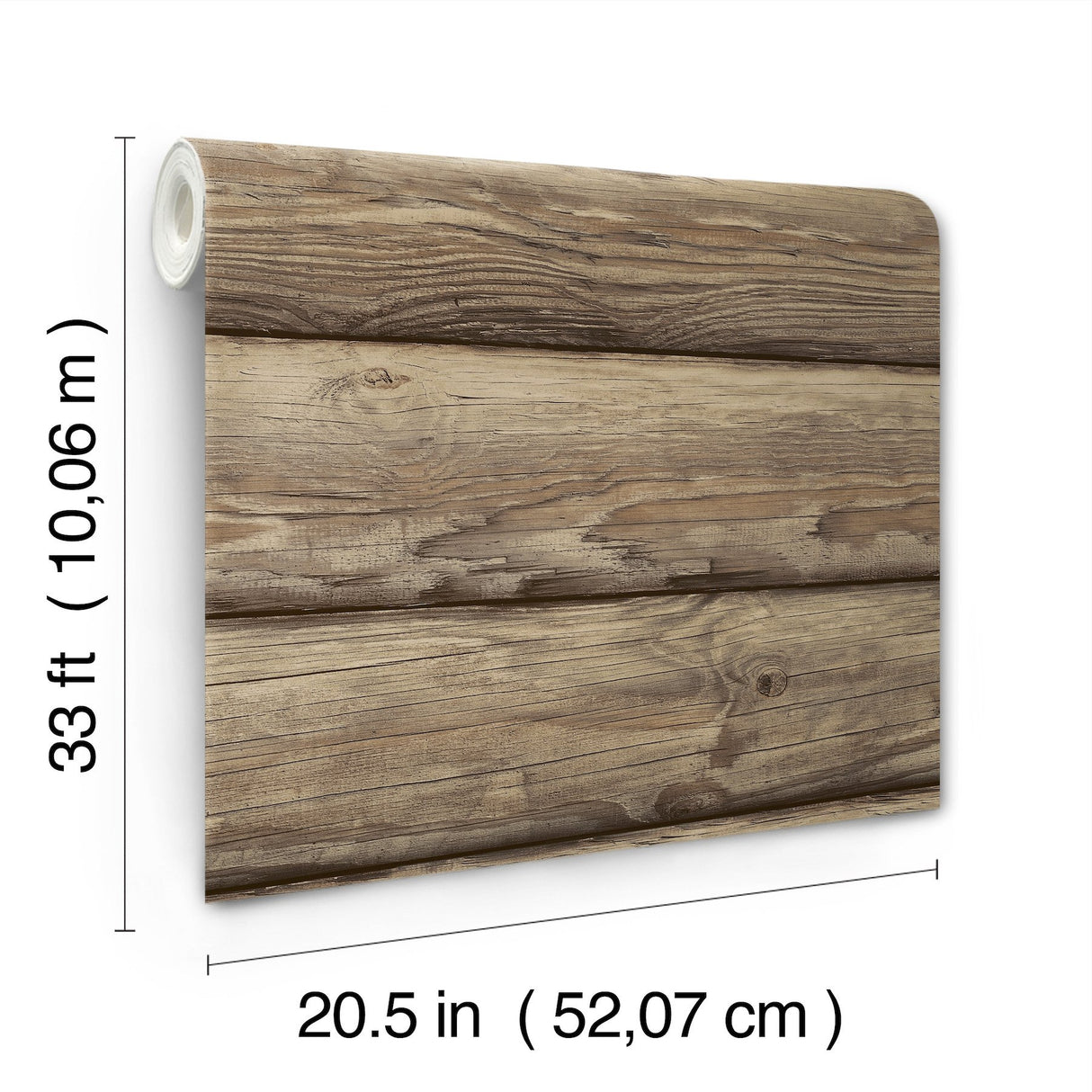 Bunkhouse Chestnut Wallpaper with Wood Graphic Log Motif - Chesapeake 4142-72618