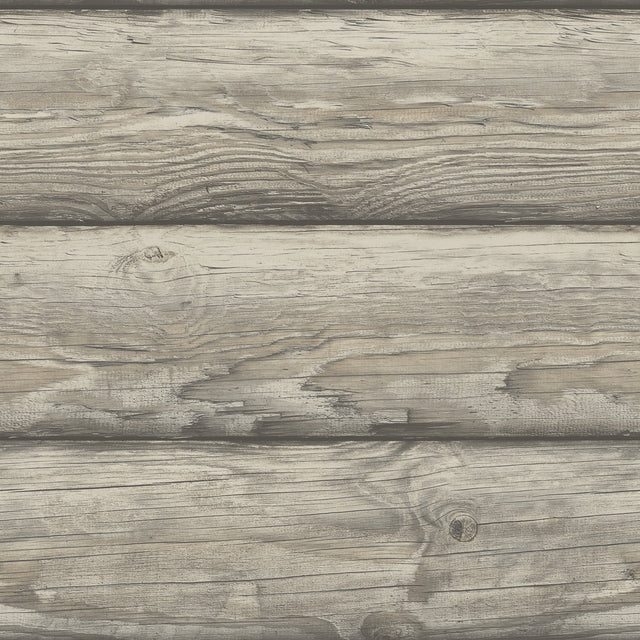 Bunkhouse Ash Wallpaper with Lodge Wood Graphic Motif - Chesapeake 4142-72619