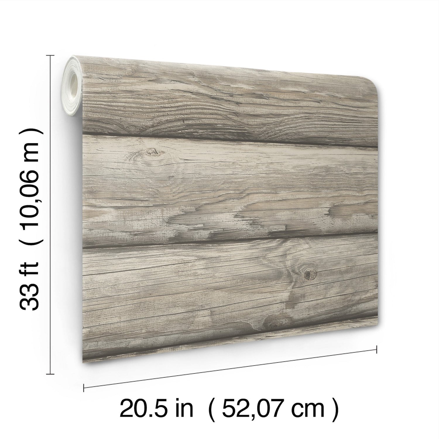 Bunkhouse Ash Wallpaper with Lodge Wood Graphic Motif - Chesapeake 4142-72619