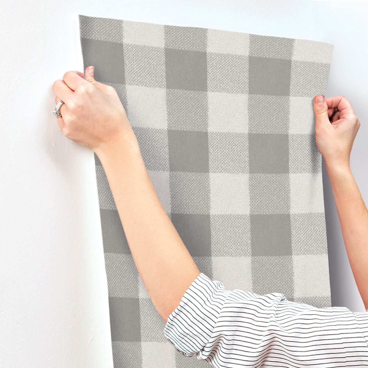 Lumberjack Grey Wallpaper with Buffalo Plaid Pattern, Farmhouse Style - 4142-72623