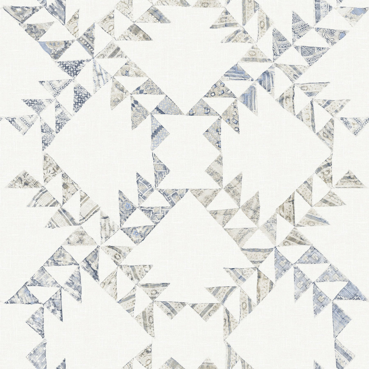 Scrap Quilt Denim Wallpaper with Geometric Quilt Motif - Chesapeake 4142-72628