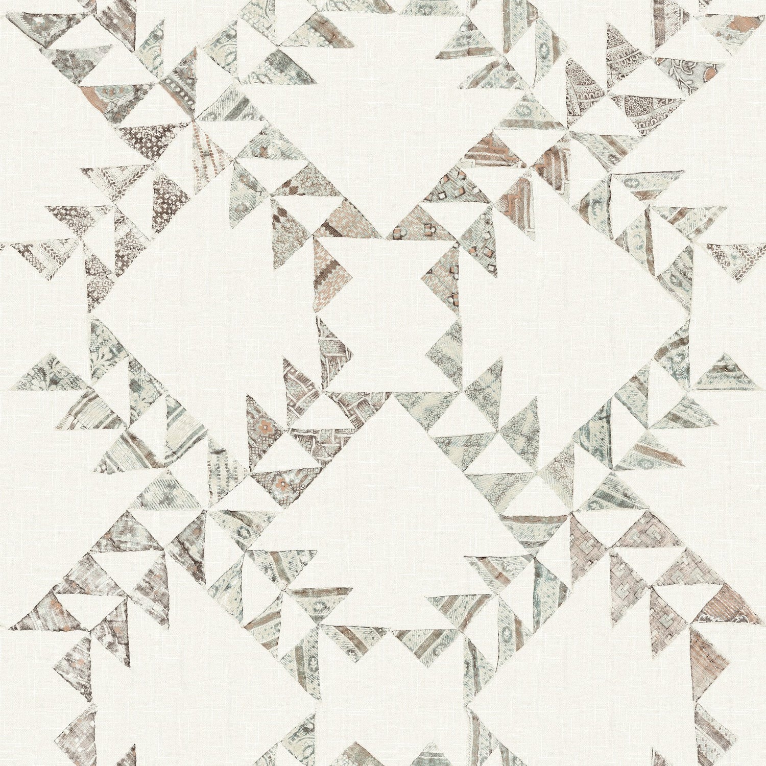 Scrap Quilt Light Brown Wallpaper with Geometric Quilt Motif - Chesapeake 4142-72631